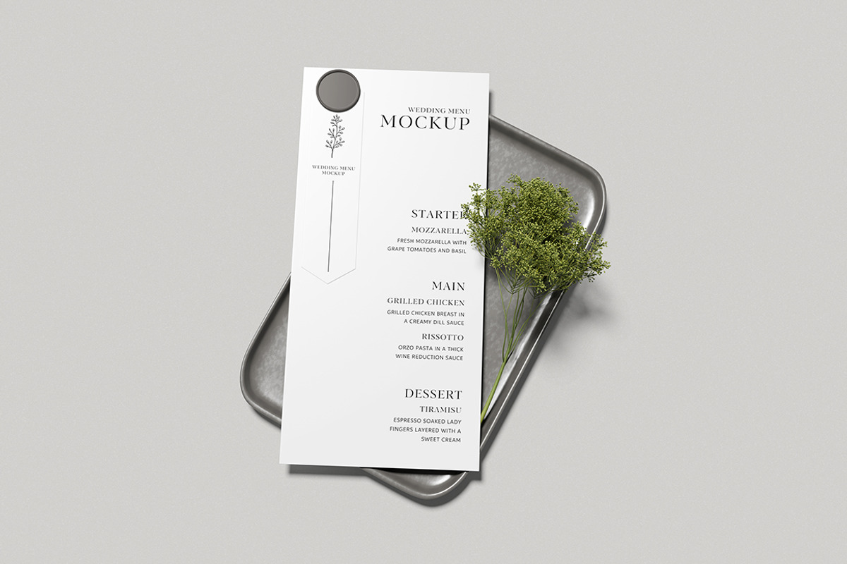Wedding Menu Mockup, an Advertising Mockup by swsi-studio (Photo 2 of 5)