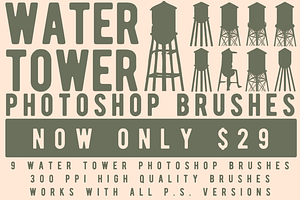 Water Tower Photoshop Brushes