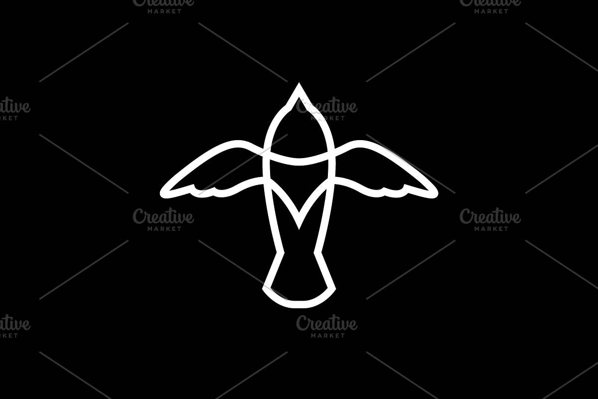 flying bird freedom peace line logo, a Branding & Logo Template by devastd