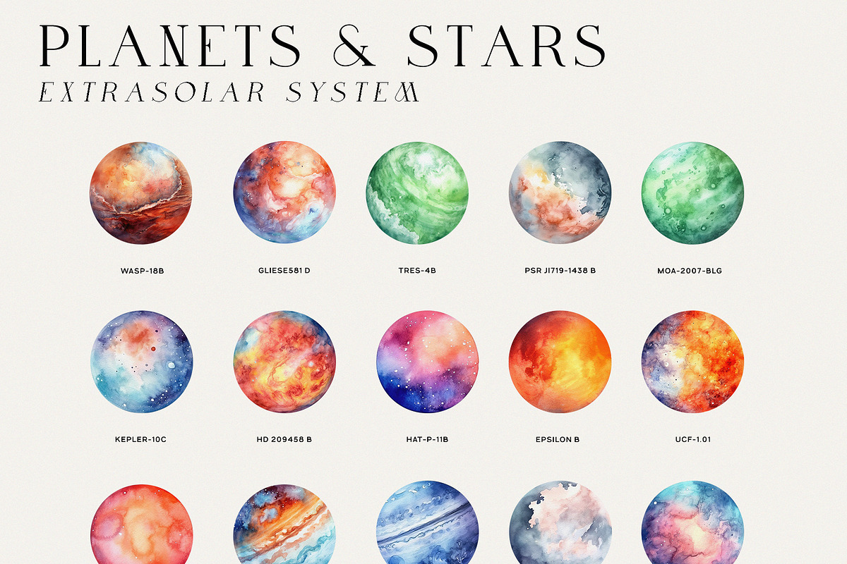 Watercolor Space Collection, an Object Illustration by Kaleriia (Photo 4 of 11)