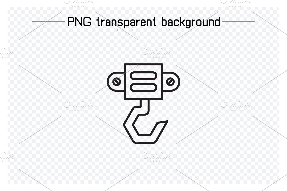 Industrial Crane Hook Line Icons, an Outline Icon by Designfour (Photo 3 of 7)