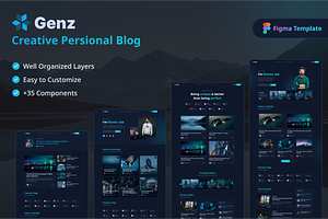 Genz - Creative Blog Figma Template, an UI Kit Template by AliThemes