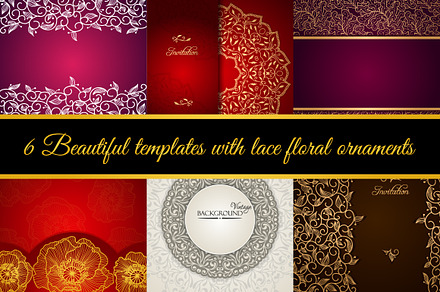Templates with floral ornaments