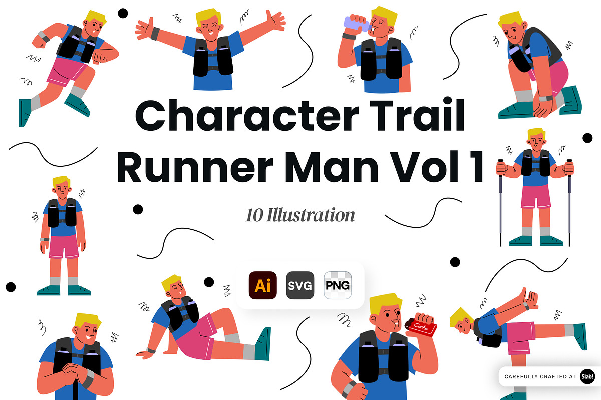Character Trail Runner Man Vol. 1, a Sport Illustration by SLAB! Design (Photo 1 of 3)