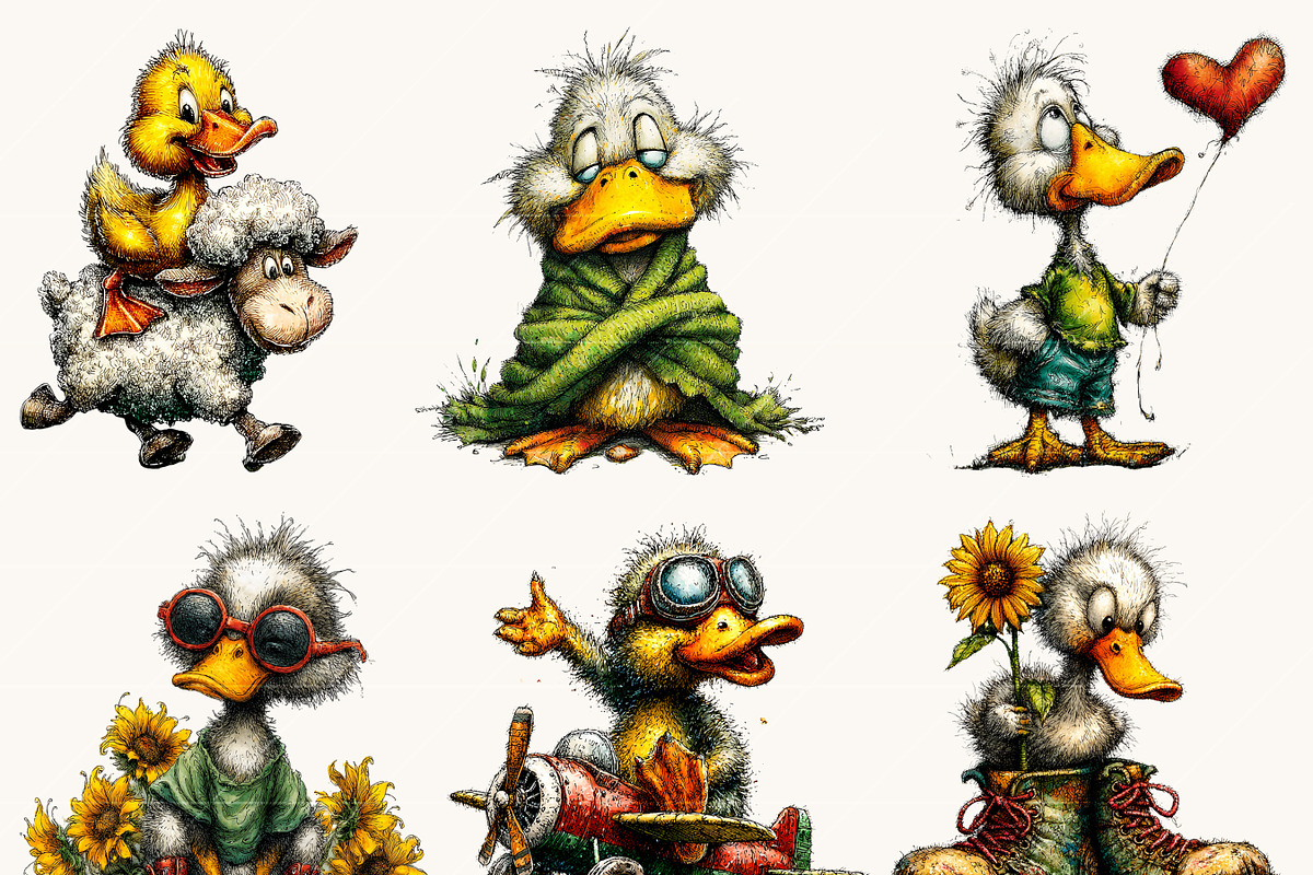 Cute Quirky Funny Duck Clipart, an Animal Illustration by Design Scotch (Photo 5 of 7)