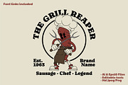 retro sausage grill chef mascot, a Branding & Logo Template by Judsart (Thumbnail 1 of 3)