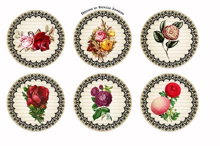 Vintage Flower Mix Bottlecaps