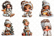 Whimsical Christmas Girls Clipart, an Illustration by Black Bird Studio (Thumbnail 3 of 6)