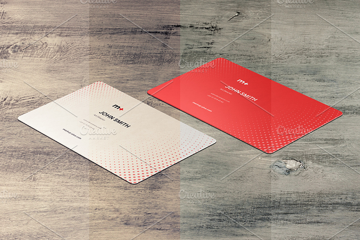 Round Corners Business Card Mockup, an Advertising Mockup by Mockup+ (Photo 4 of 14)