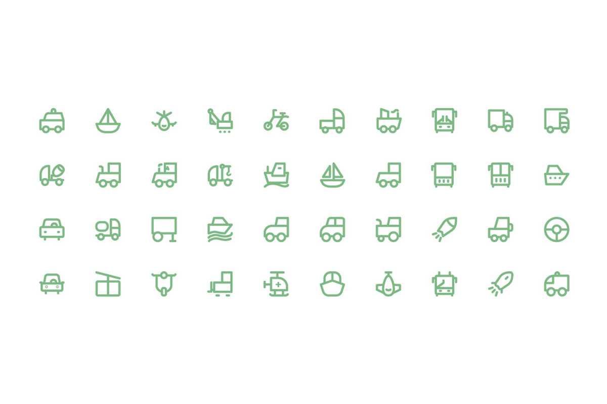 225+ Transport Icons Set, an Outline Icon by Vectors Market (Photo 4 of 4)