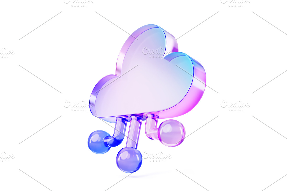 3d glass holographic ai cloud icon, a Technology Illustration by Marozhkastudio