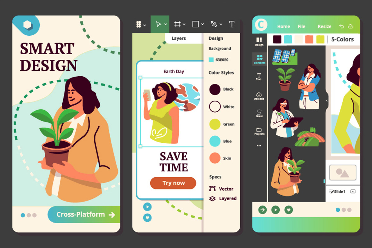 Green Tech Design Kit | Figma Canva, a Presentation Template by Aurielaki Stock Images (Photo 2 of 4)