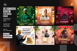 06 Ramadan Kareem Party Flyer Bundle, a Flyer Template by Shajib Shikder