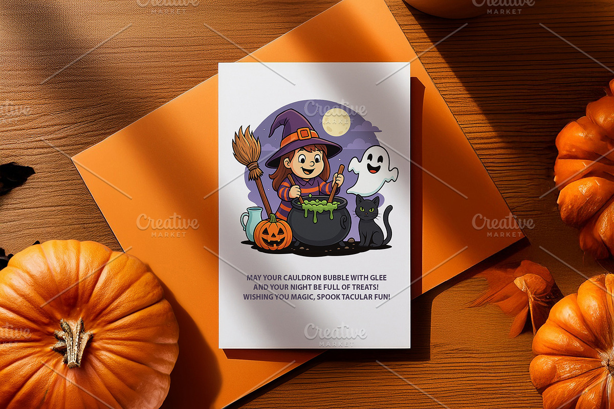 Cute Halloween Witch Cauldron., a Decorative Illustration by kaisorn (Photo 3 of 6)