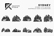 Sydney Australia City Skyline, a Solid Icon by Akatype Studio (Thumbnail 1 of 3)