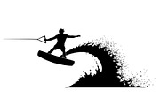 Water Ski Silhouette Vector Bundle, an Illustration by Designs_River (Thumbnail 21 of 51)