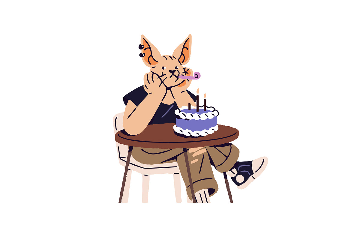 Animals at birthday party set, cards, an Animal Illustration by PaperTrident (Photo 8 of 18)