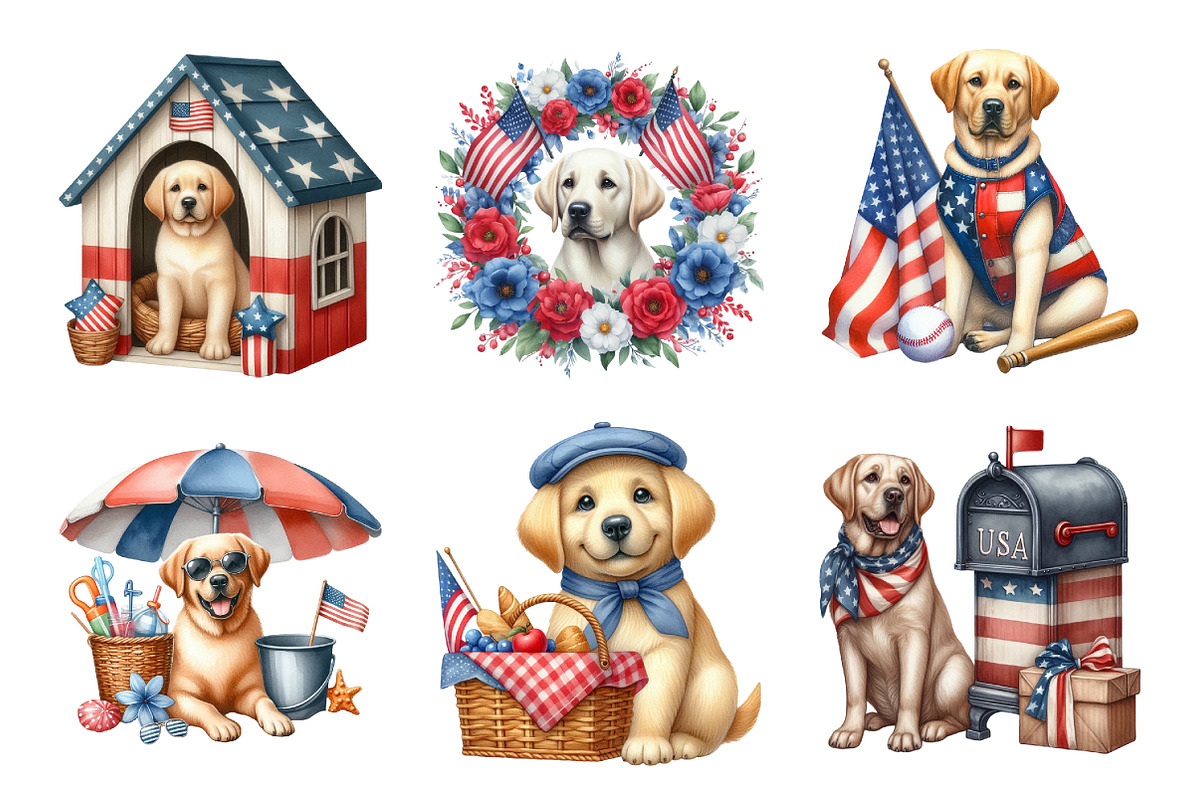 4th of July Dog PNG Bundle, an Illustration by Daily.Designs (Photo 4 of 5)