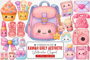 Kawaii Girly Aesthetic Clipart, an Illustration by RobertsArt