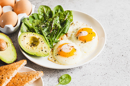 Healthy Breakfast with Wholemeal Bread Toast, Eggs with Green Sa, a Food & Drink Photo by Ivanna