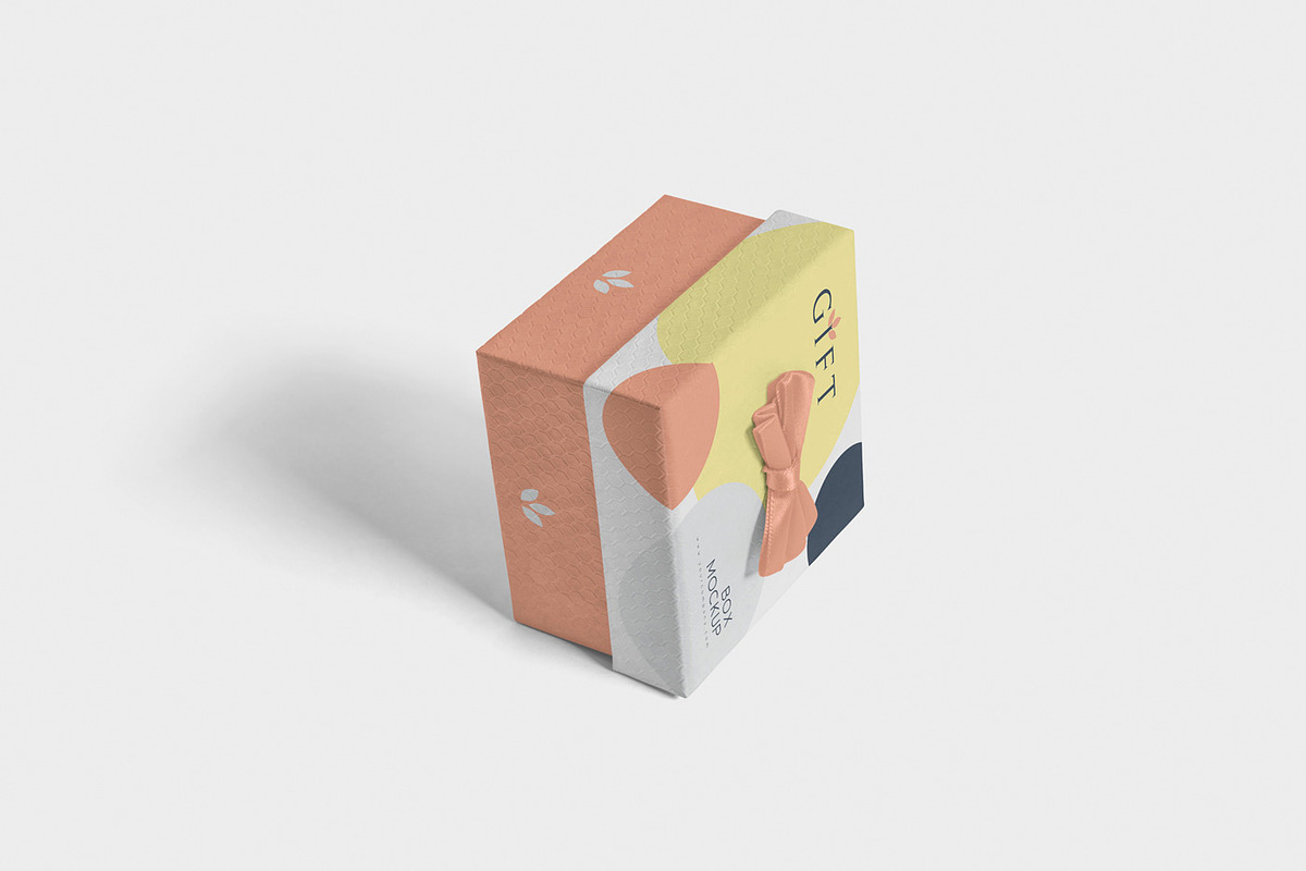 Square Gift Box Mockups, a Packaging Mockup by GfxFoundry (Photo 6 of 7)