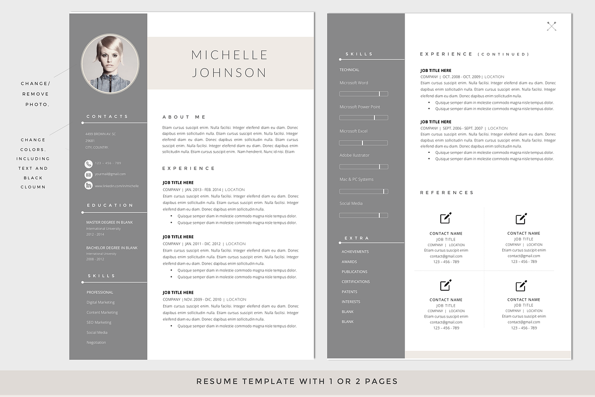RESUME Template - Cover Letter WORD, a Resume Template by PAPPERMINT RESUME STUDIO (Photo 2 of 7)