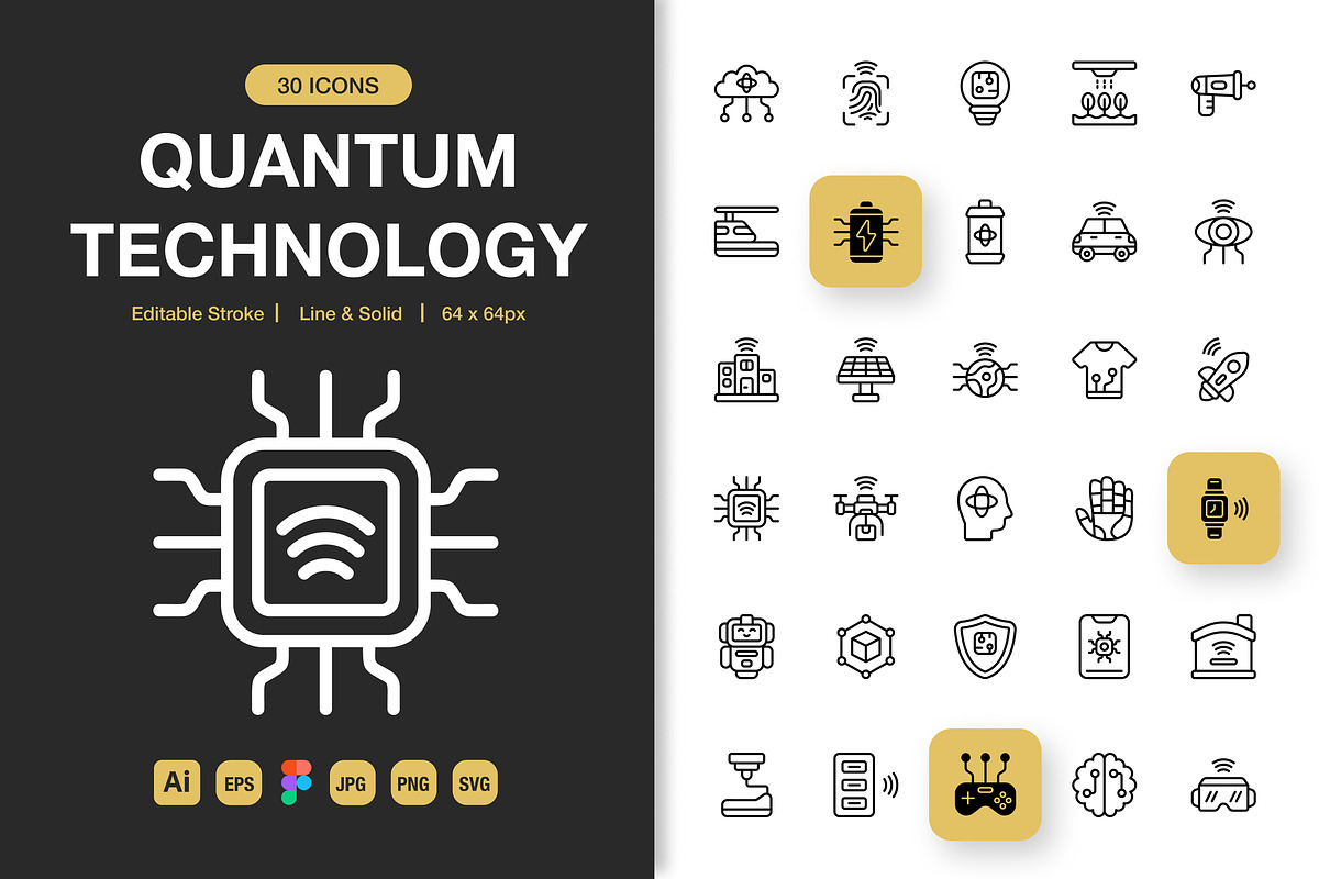 Quantum Technology Icons, an Icon by Spacepixel Creative (Photo 1 of 3)