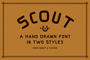 Scout - A Rustic Hand Drawn Font, a Sans Serif Font by Komet & Flicker (Thumbnail 1 of 12)