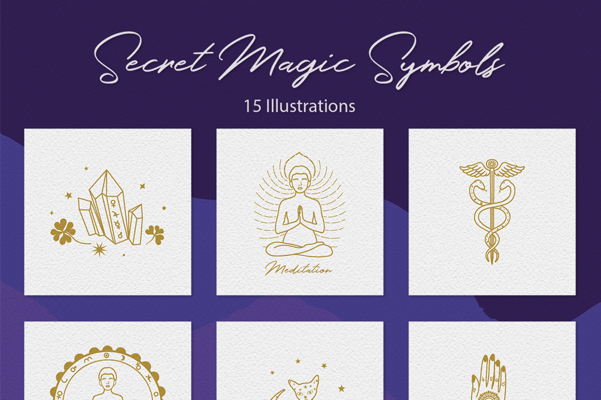 Secret Magic Symbols  Illustrations, a Decorative Illustration by Irena Art (Photo 8 of 11)