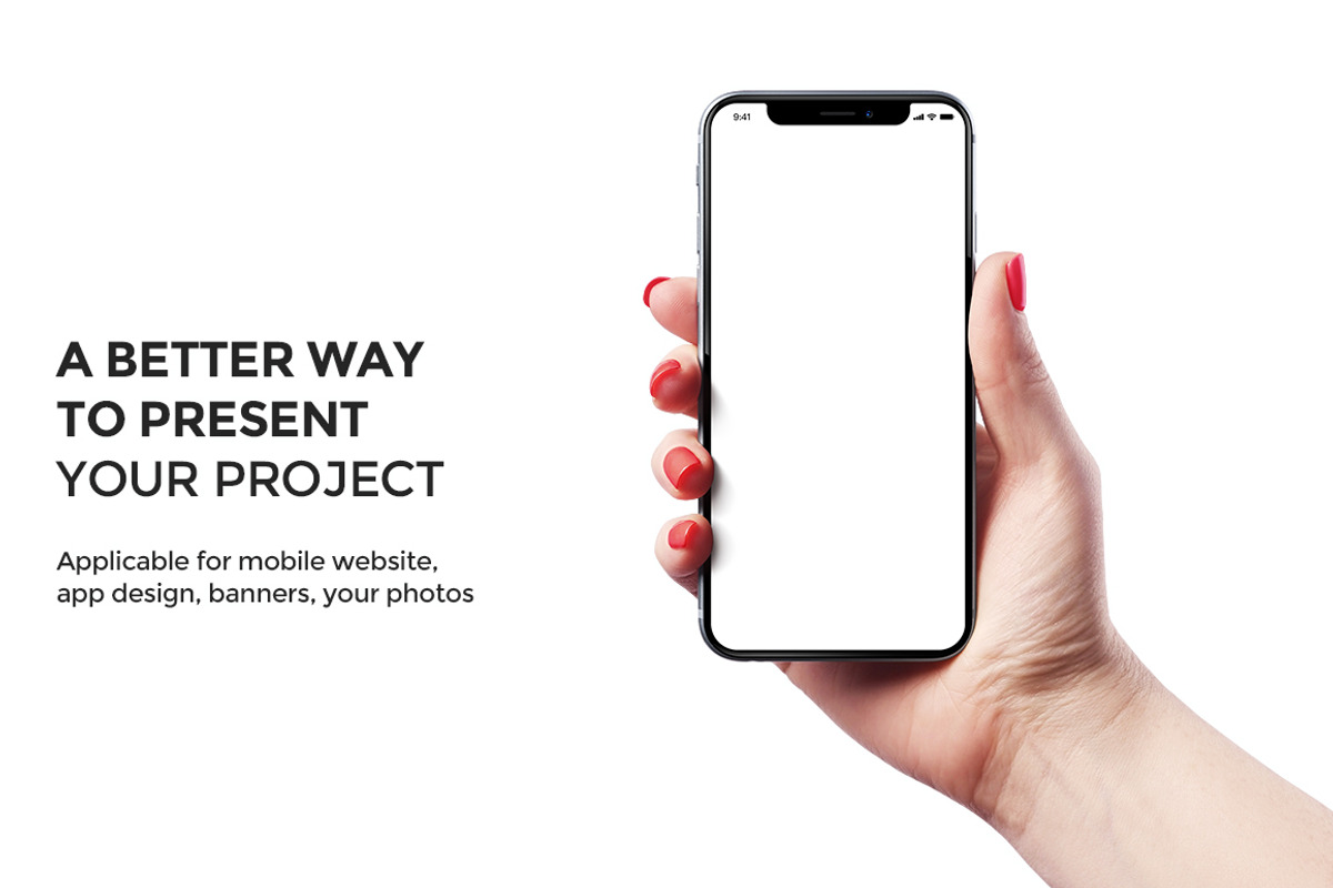 iPhone X Mockup Version 1, an iPhone Mockup by Mockup Store (Photo 2 of 3)