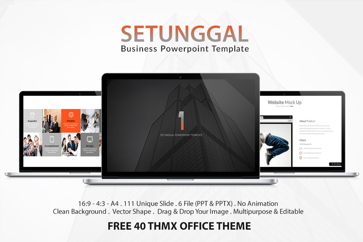 Setunggal Powerpoint Template, a Presentation Template by Dedijuniadi (Photo 1 of 5)