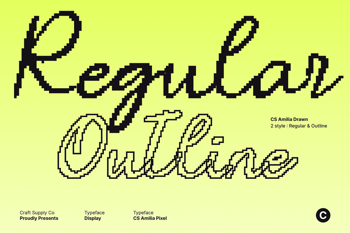 CS Amilia Pixel, a Script Font by Craft Supply Co. (Photo 4 of 8)