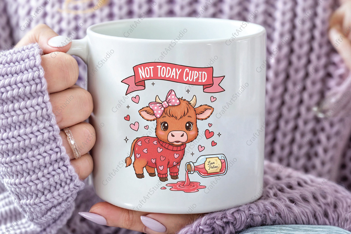 Cupid Funny Highland Cow PNG, an Illustration by CraftArtStudio (Photo 3 of 4)