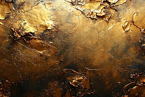Golden abstract metallic texture with embossed surface and dark shadows in arti, an Abstract Photo by José Manuel Gelpi