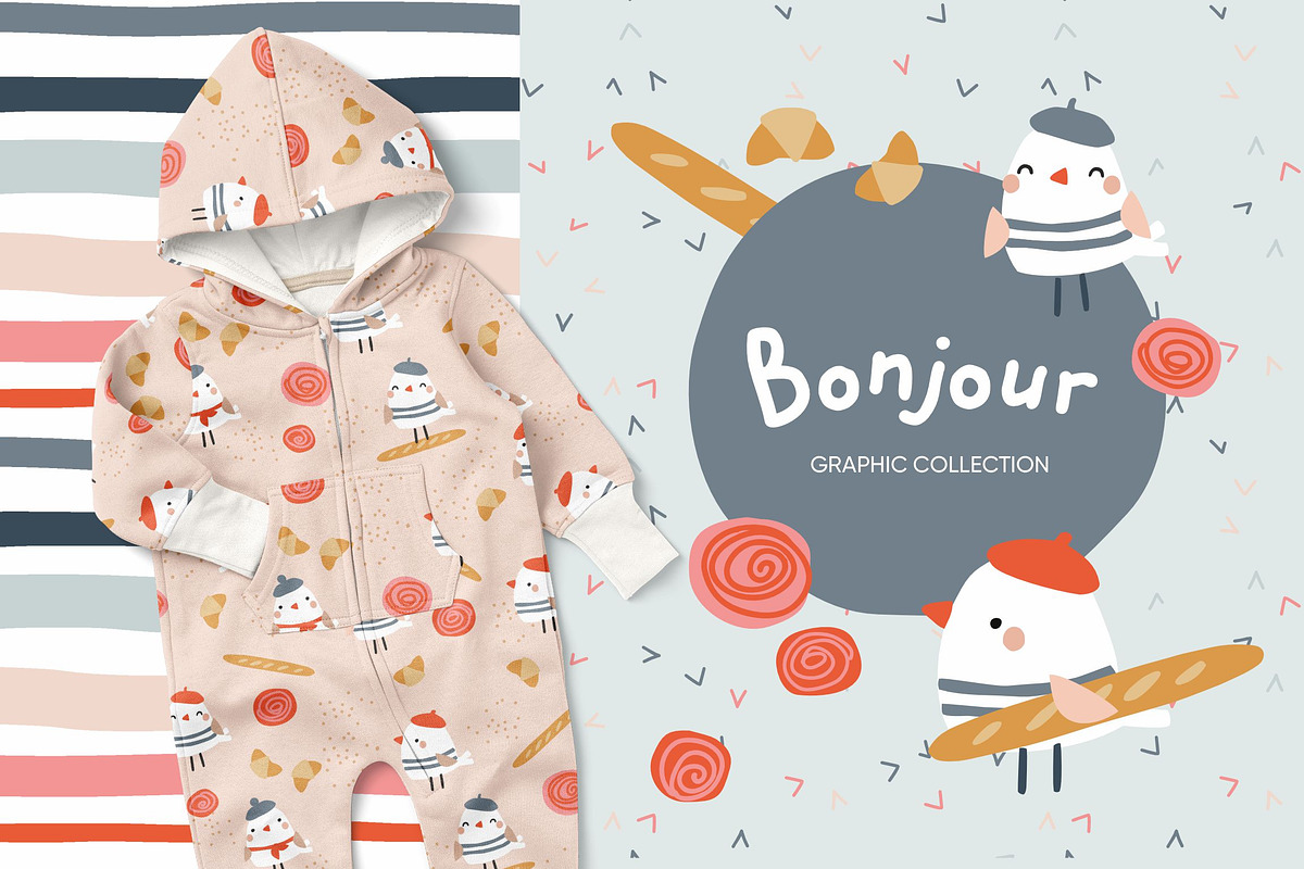 Bonjour graphic collection, a Pattern Graphic by SurfaceStories (Photo 1 of 8)