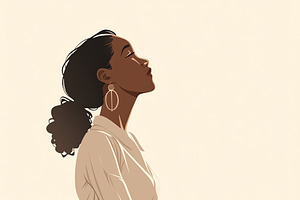 Portrait of a confident woman seated in a wheelchair looking upward, an Illustration by AS photostudio