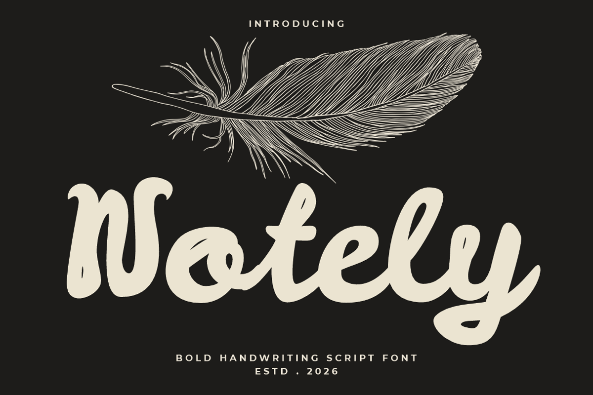 Notely Bold Brush Handwriting Font, a Script Font by PutraCetol Studio (Photo 1 of 5)