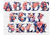 Pink And Navy Blue Alphabet, a Decorative Illustration by GlamArtZhanna (Thumbnail 4 of 5)