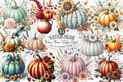 Watercolor Autumn Flower Pumpkin PNG, an Illustration by Designking (Thumbnail 1 of 4)