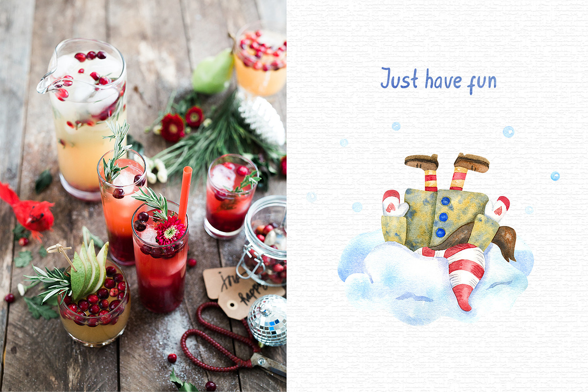 Winter Day Watercolor Collection, a Decorative Illustration by Anna Druzhkova (Photo 17 of 17)