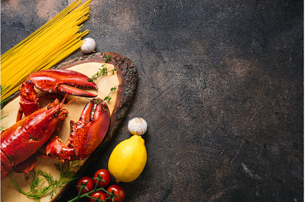 Top view of prepared lobster, a Food & Drink Photo by Yummypic