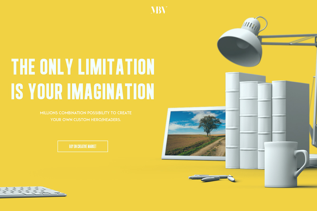 3D Hero/Header Constructor, a Books & Magazine Mockup by Madebyvadim (Photo 5 of 6)