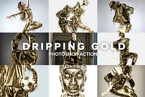 Dripping Gold Photoshop Action, an Action Add-On by Sevenstyles