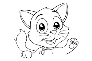 Cat Cute Cartoon Kitten Animal, an Animal Illustration by Christos Georghiou