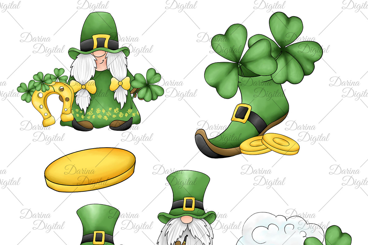 St. Patrick gnomes, an Illustration by DarinaDigital (Photo 3 of 6)