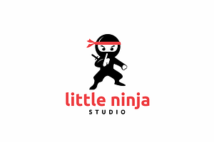 Little Ninja Character Mascot Logo