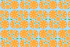 seamless pattern with orange slices, a Texture Illustration by JYa_Design