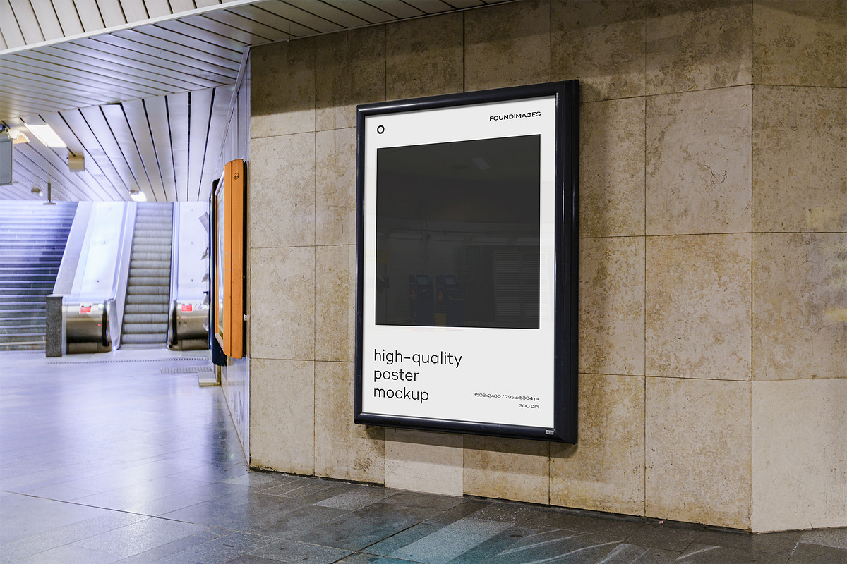 Subway Poster Mockup Bundle Metro, an Advertising Mockup by FoundImages (Photo 52 of 61)