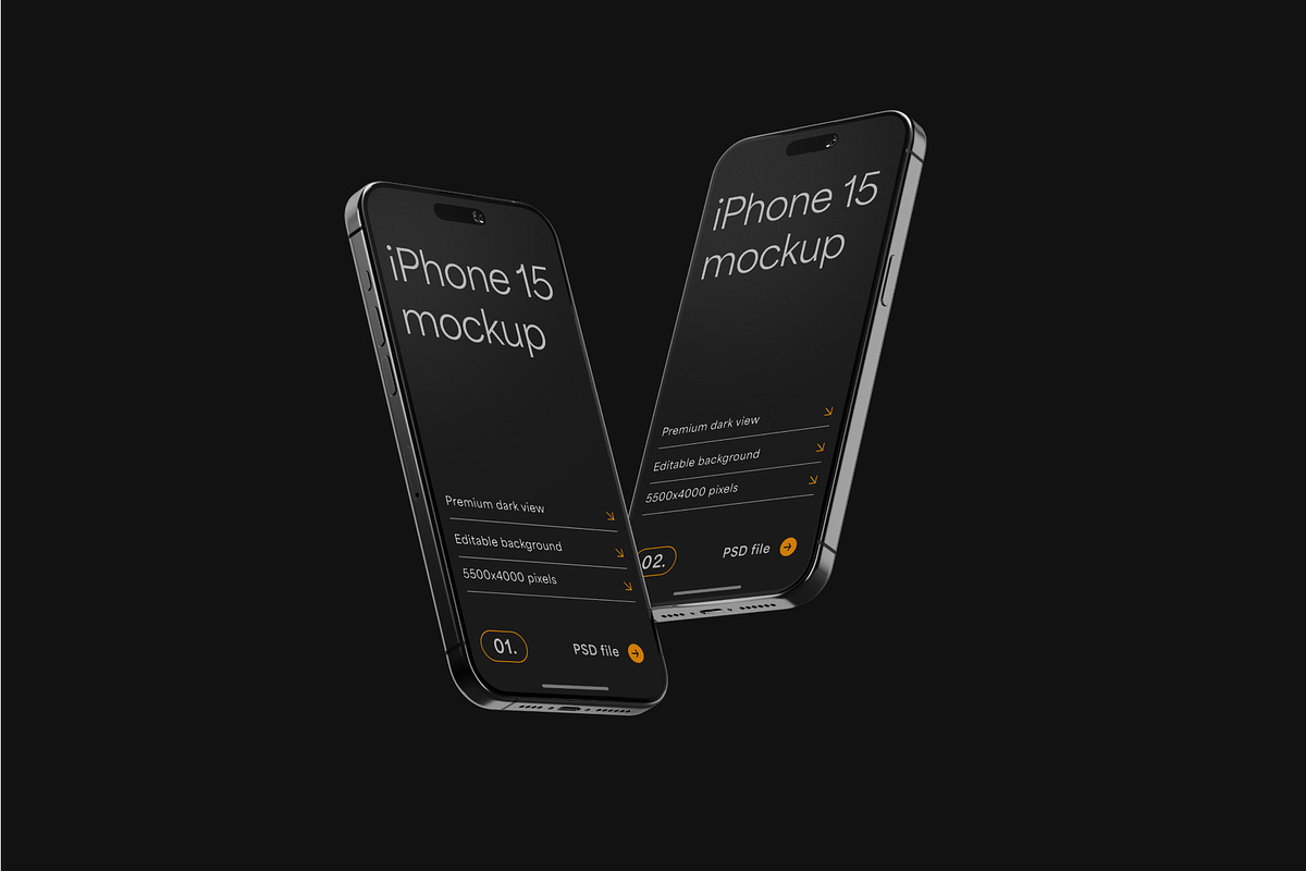 iPhone 15 Pro Mockup Set, an iPhone Mockup by Deeplab (Photo 6 of 9)