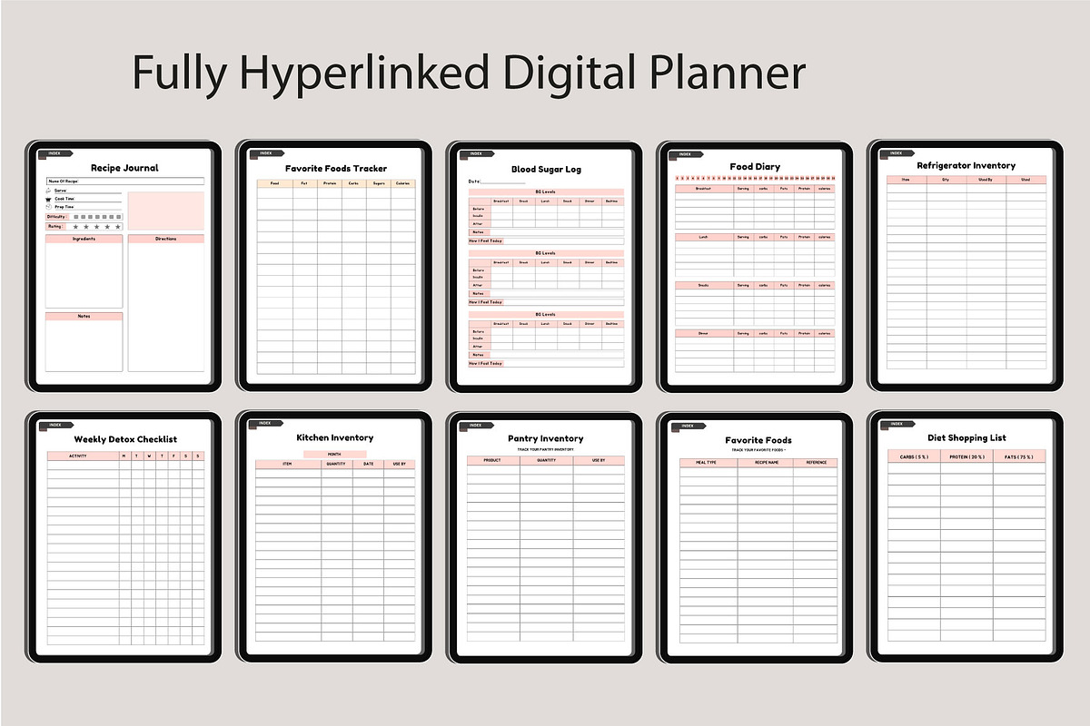 Digital 2025 Meal Planner Canva, a Stationery Template by Designmela01 (Photo 2 of 9)